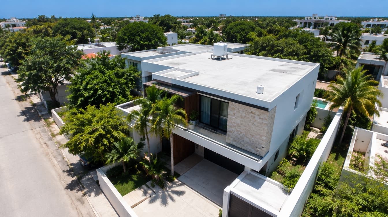 La misma casa sin paneles solares